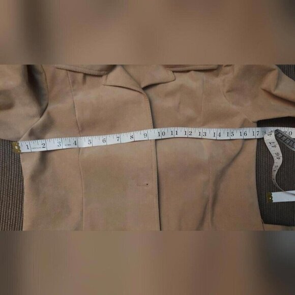 70s Boho Faux Suede Blazer Brodkin Safari Chic Belted Utility Blazer Minimalist - Picture 7 of 11